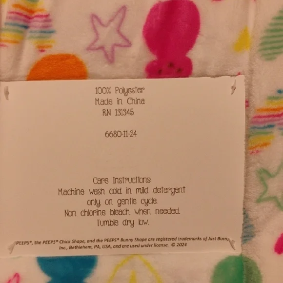 Multicolor Peeps Happy Easter Oversized Plush Throw - Picture 6 of 6